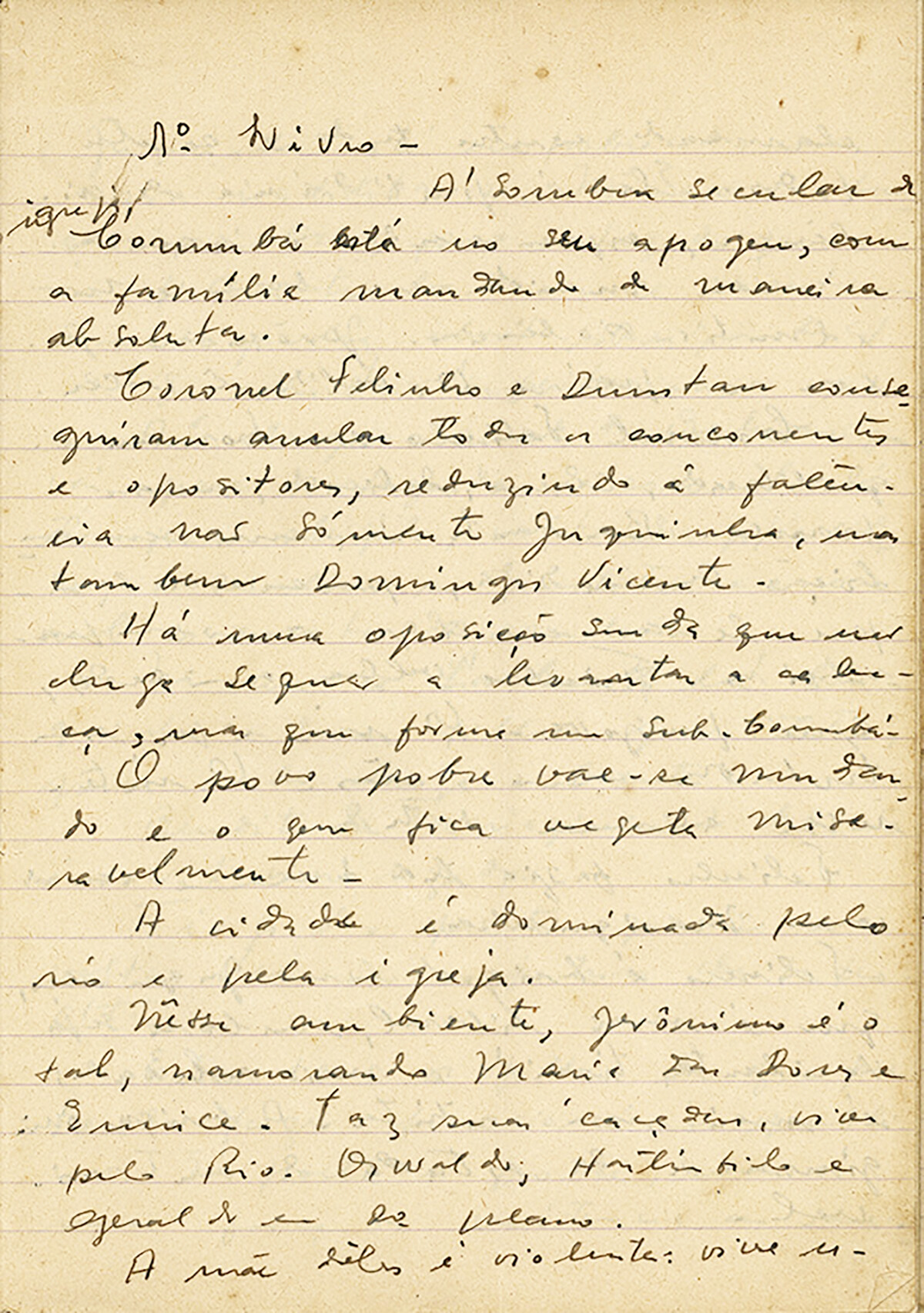 Segunda versão manuscrita de O Tronco