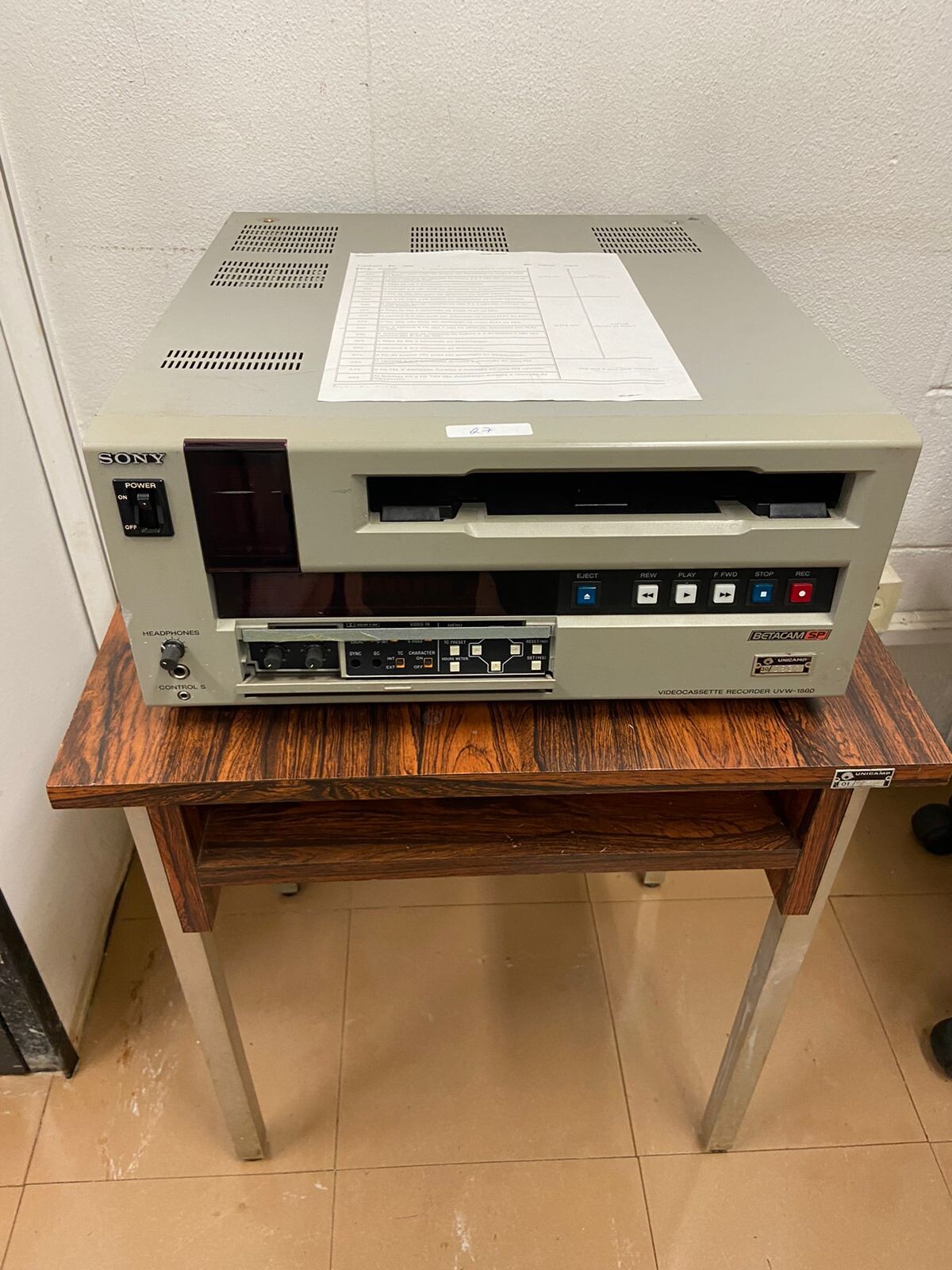Gravador videocassette UVW-1800 Betacam Sony